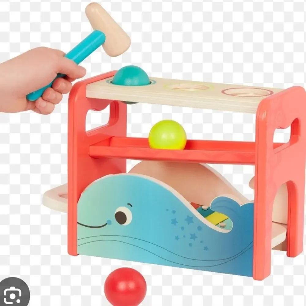 B.toys Xylo-Pound Whale Eooden Pound & Tap Bench Xylophone Toy-2-in-1 Toddler